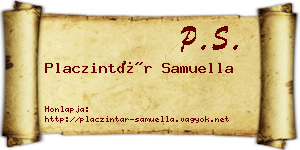 Placzintár Samuella névjegykártya